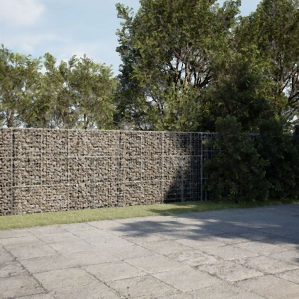 vidaXL Gabione mit Deckel 1200x50x150 cm Verzinktes Eisen, 3295165