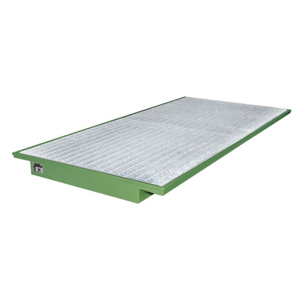 STEIN HGS Einhängewanne EHW, 3mm Stahlblech, verzinktes Gitterrost, 233 Liter, RAL 6011 resedagrün, Gesamthöhe 130 mm, lackiert, 79201.0016