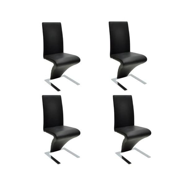 vidaXL Esszimmerstühle 4 Stk. Schwarz Kunstleder, 160563