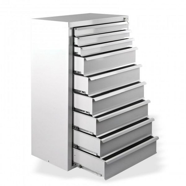 ADB Schubladenschrank "MAMMUT" 9 Schubladen, Farbe: lichtgrau, RAL 7035, Maße BxTxH: 70x43, 5x120 cm, 24782