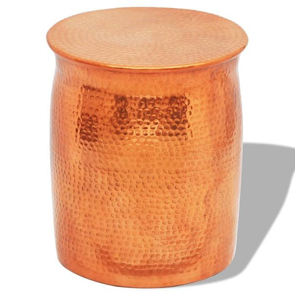 vidaXL Hocker/Beistelltisch aus gehämmertem Aluminium Kupferfarben, 242325