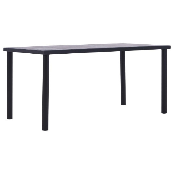 vidaXL Esstisch Schwarz und Betongrau 160 x 80 x 75 cm MDF, 281859