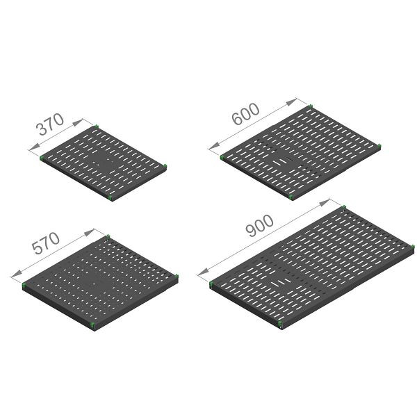Enoc System Fachboden 20x485x600mm Metall schwarz RAL9005, 145254