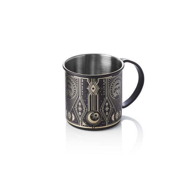 WAS Moscow Mule Tattoo NOCTURN, 0,45 Liter, Ø 9 cm, Höhe 9 cm, schwarz, gold, Chromnickelstahl 18/8, 8327345