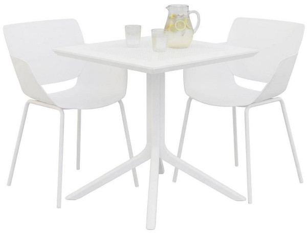 CLP Gartenmöbel-Set Lirra mit 2 Stühlen, weiß, 328125