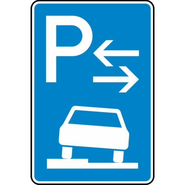Stein HGS Parken halb auf Gehwegen in Fahrtrichtung links (Mitte) Nr. 315-53, 420 x 630 mm, RA2, Alform, 315-53-122