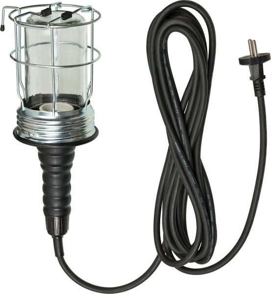 Brennenstuhl Gummi-Handleuchte GH 20 (Werkstattlampe 60W, 5m Kabel, 136 mm Durchmesser, stabilem Schutzkorb, Made in Germany), 1176460010