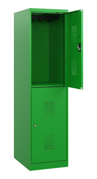 C+P Doppelstöckiger Spind Evolo PLUS, 2 Fächer, 1530x400x500mm, 6037/6037, Zylinderschloss, 0493005-12 S10078