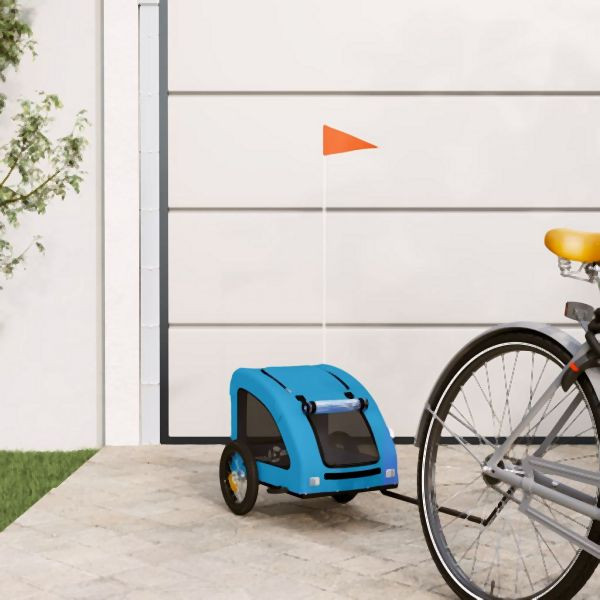 vidaXL Fahrradanhänger Hunde Blau Oxford-Gewebe und Eisen, 93953