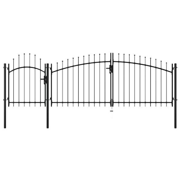 vidaXL Gartentor Stahl 1,75x4 m Schwarz, Sicherheitsbarriere, 144363