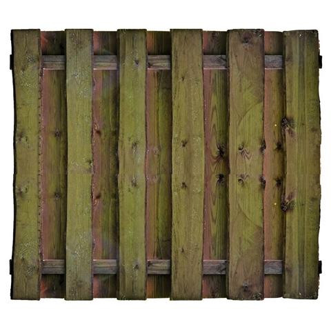 T&J SEELAND-Serie kdi-braun, 180 x 150 cm, Bretter sägerau, 16mm, Riegel 30/80 mm, mit Baumkante, 19303