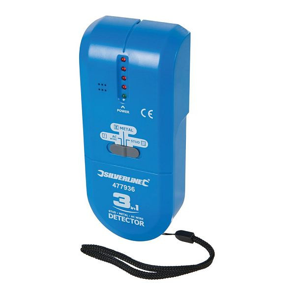 Silverline Kompaktes Ortungsgerät mit drei Funktionen, 1 x 9-V-Batterie (PP3), 477936