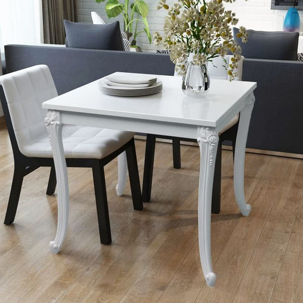vidaXL Esstisch 80x80x76 cm Hochglanz-Weiß, 243382