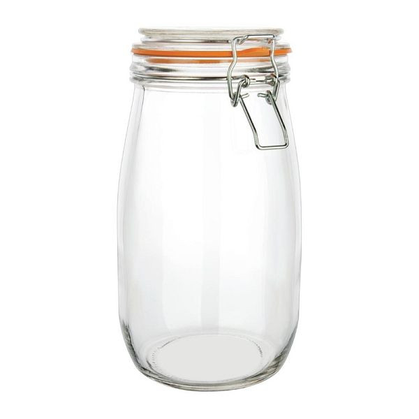 Vogue Einmachglas 1L, mit Gummiring und Metallclipp, um einen luftdichten Verschluss zu gewährleisten, P492