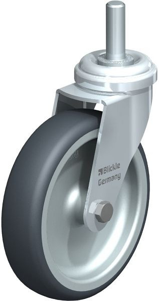 Blickle LRA-TPA 100G-GS10 Apparate-Lenkrolle mit Gewindestift, Thermoplastisches Gummi-Elastomer, Grau, 579987