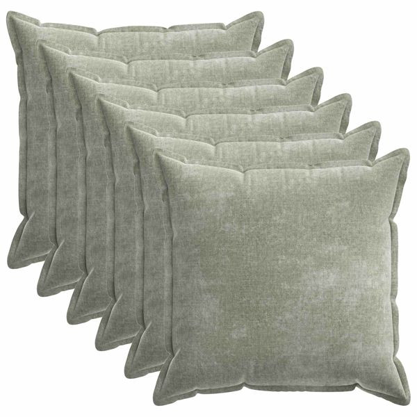 vidaXL Kissenbezug 6 Stk. HOUTEN Grün 80 x 80 cm Chenille-Stoff, 921686