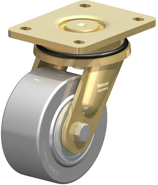 Blickle LS-SVS 127K Stahlgeschweißte Schwerlast-Lenkrolle, schwere Drehkranz-Ausführung, Stahl, Grau, 584953