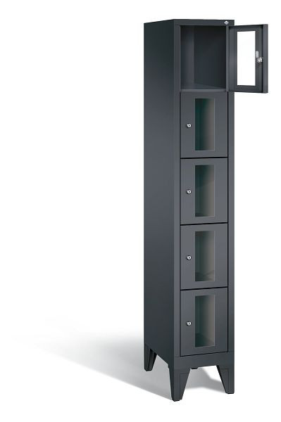 C+P Schließfachschrank Classic, H1850xB320xT500mm, Farbe: Schwarzgrau, 8010A105 S10014