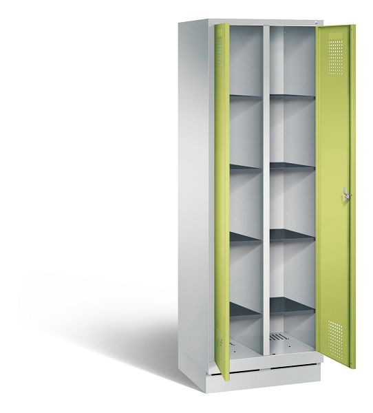 C+P Wäsche-Spind Evolo, H1800xB610xT500mm, Farbe: Lichtgrau / Viridingrün, 48022-20B S10033