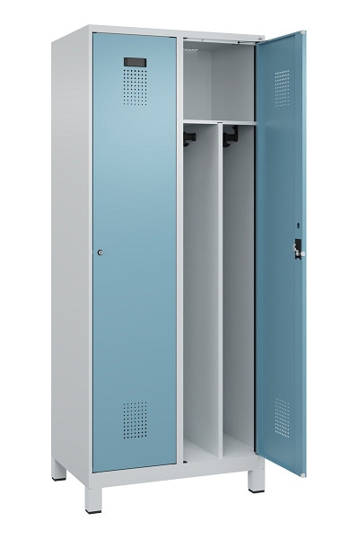 C+P Spind Evolo PLUS, mit Füßen, 2 Abteile, 1950x800x500mm, 7035/0010, Verschluss Zylinderschloss, 049010-22F S10036