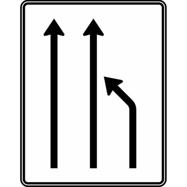 Stein HGS Einengungstafel ohne Gegenverkehr, Einzug rechts und noch 2 Fahrstreifen, RA1/Flachform 2mm, ohne Entfernungsangabe, 1600x1250mm, 531-11-111