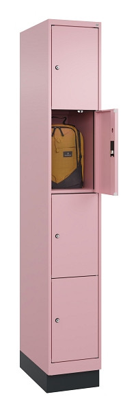 C+P Schließfachschrank Evolo PLUS, mit Sockel, 4 Fächer, 1950x300x500mm, 3015/30, 049020-104 S10024