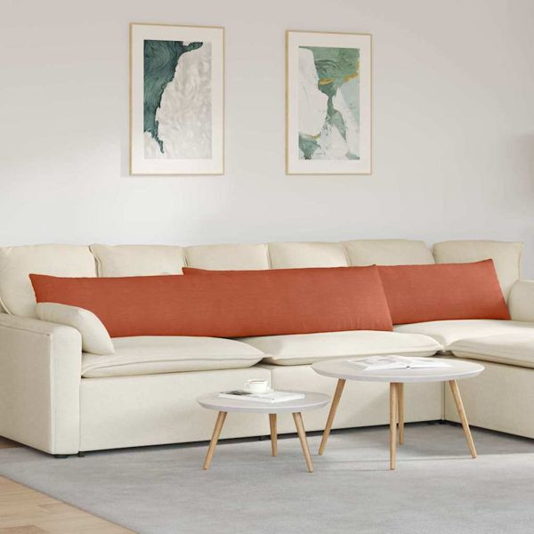 vidaXL Sofakissen 2 pcs Rot-Orange 200 x 40 cm Cordstoff, 42013910