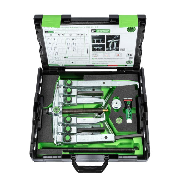 KUKKO 15-teiliger Universal-Abzieher-Satz (2- und 3-armig) mit zwei verschiedenen Abzugshakentypen, K-2030-20xS