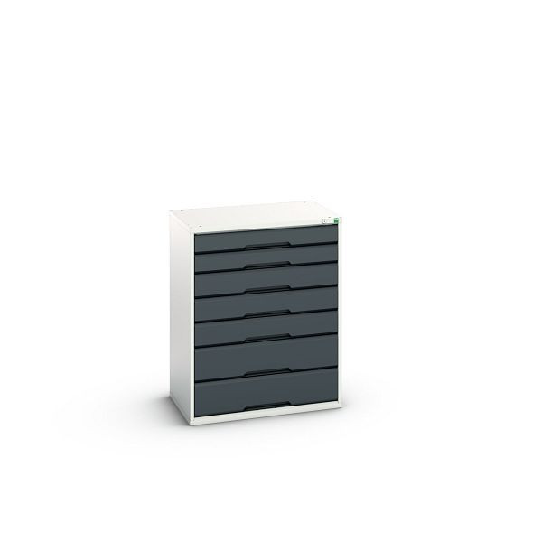 bott verso Schubladenschrank, mit 7 Schubladen, BxTxH: 800 x 550 x 1000 mm, Lichtgrau / Anthrazitgrau, 16925149.19