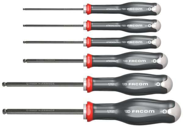 Facom Satz mit 6-Kant-Stiftschlüsseln mit Heft - mit Kugelkopf, ATWSH.JT6