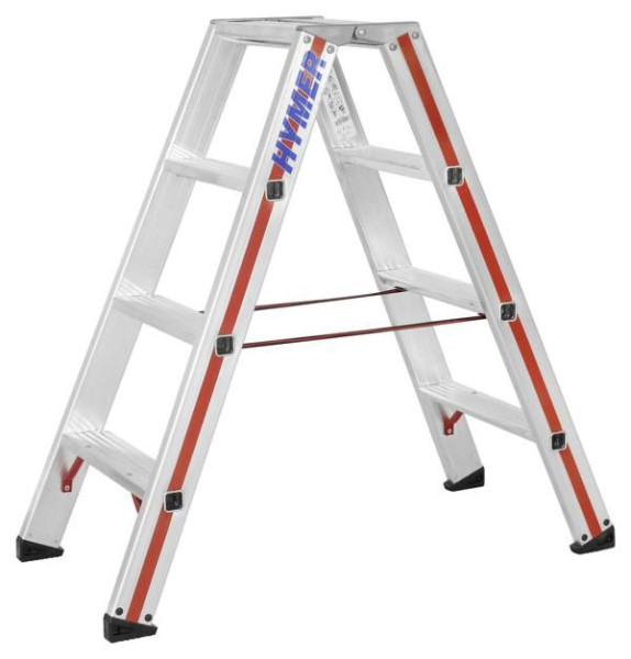 HYMER Stufenstehleiter, beidseitig begehbar, 2x4 Stufen, Länge 1,04 m, Standhöhe: 0,45 m, 802408