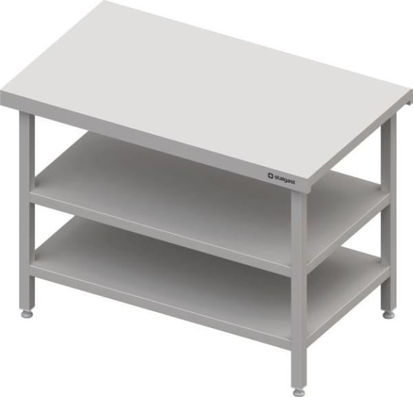 Stalgast Edelstahl Neutralausgabe mit Grund- und Zwischenboden 500x750x880 mm, Granitarbeitsplatte "Standard G1", CF05212