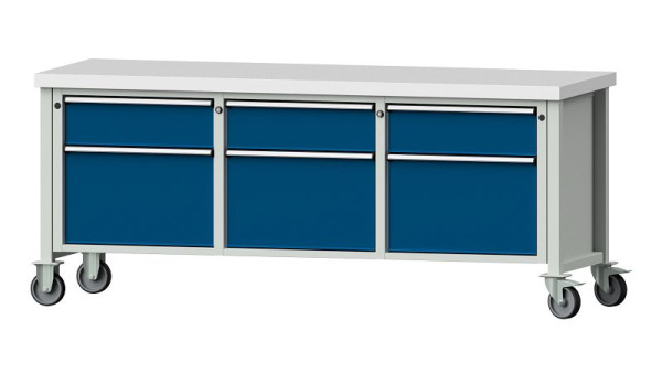 ANKE Werkbänke Kastenwerkbank, Modell 223 V, 2000 x 700 x 850 mm, RAL 7035/5010, KSP 50 mm, 306.162