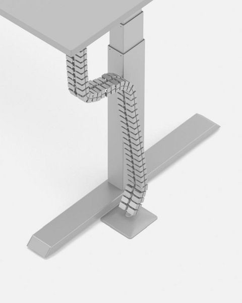 Deskin Kabelkette Alusilber, Kunststoff Alusilber RAL 9006, L 1300 x T 55 x H 25 mm, 289745