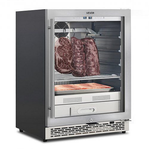 VEVOR Trockenreifekühlschrank 45 kg, präzise Temperatur- & Feuchtigkeitskontrolle, für Steaks Fleisch Haushalt Restaurant, GSSCJ100LBS0U0Q21001V2