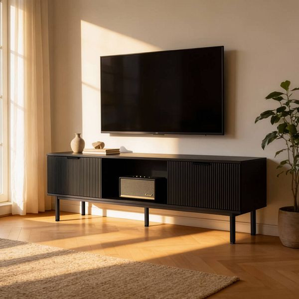 HOME DELUXE TV-Schrank NYLA Schwarz - 160 x 43 cm, 74323