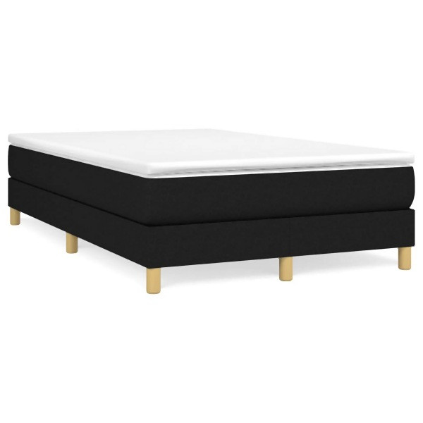vidaXL Boxspringbett mit Matratze Schwarz 120x190 cm Stoff, 3269666