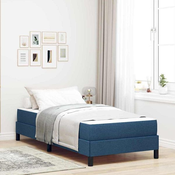 vidaXL Boxspringbett mit Matratze Blau 90 x 200 cm Stoff, 3398464
