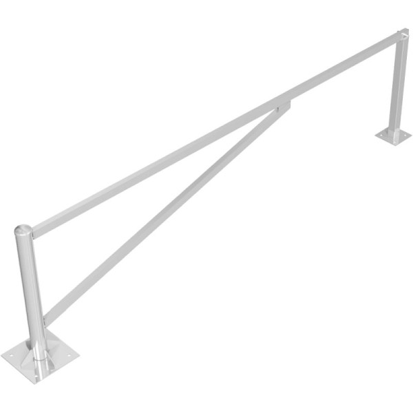 Stein HGS Drehschranke, 3500 mm / ohne Farbe, vorgerüstet für Vorhangschloss, zum Aufdübeln mit Bodenplatte 360x360mm, 413.350vp