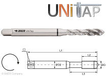 BAER UNiTap HSSE Gewindebohrer 40° RSP - M 3 x 0,5 - DIN 371, 110603004