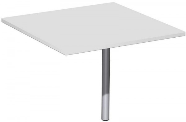geramöbel Verkettungsplatte Volleck 90° mit Stützfuß, mit Kabelführung, höhenverstellbar, 800x800x680-820, Lichtgrau/Silber, N-647008-LS