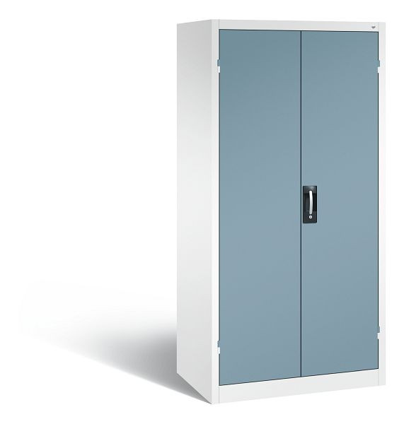 C+P Büro-Drehtürenschrank Acurado, H1950xB930xT600 mm, Weiß/Horizontblau, 9290-05 S10054