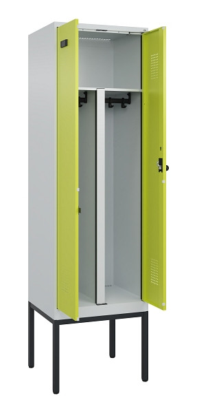 C+P PSA Doppel-Spind Evolo PLUS, Gestell, 2 Abteile, 2120x600x500mm, 7035/0024, Drehriegel, 0490327-20P S10015