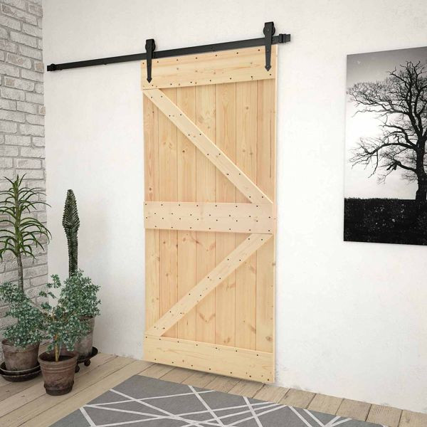 vidaXL Tür NARVIK Natur 90 x 210 cm Massivkiefer, 351043