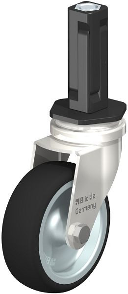 Blickle LRXA-PATH 75G-EXV02 Edelstahl-Apparate-Lenkrolle mit Expander, Thermoplastisches Polyurethan, Grau, 853361