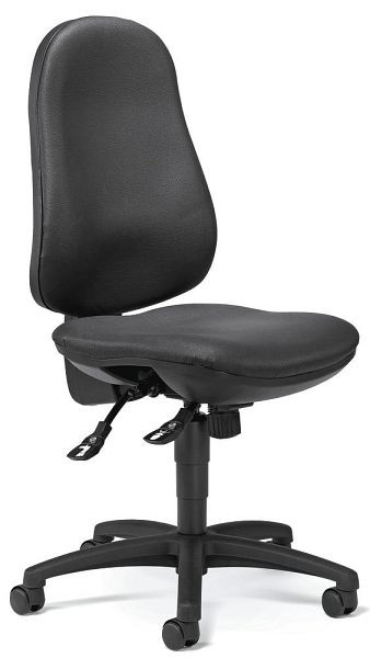 Deskin Bürodrehstuhl COMFORT S ohne Armlehnen, Fußkreuz Polyamid schwarz, Bezug Softex S, Farbe schwarz, 219737