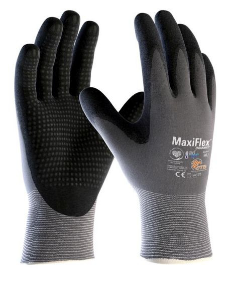 ATG (42-844) Nylon-Strickhandschuhe MaxiFlex Endurance AD-APT, Größe: 9, Farbe: grau/schwarz, VE: 12 Paar, 2456-9