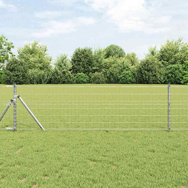 vidaXL Eurozaun Silber 0,4 x 50 m Feuerverzinktes Eisen, 42004714