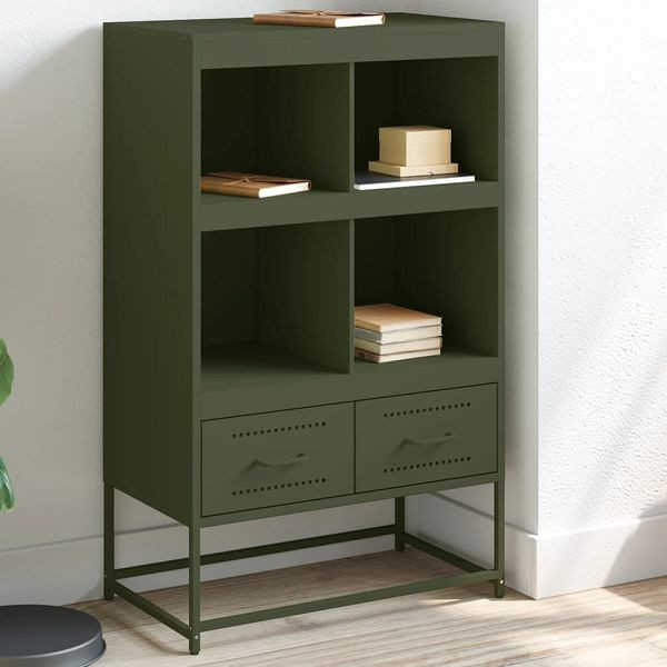 vidaXL Highboard Olivgrün 68,5x39x111,5 cm Kaltgewalzter Stahl, 846606