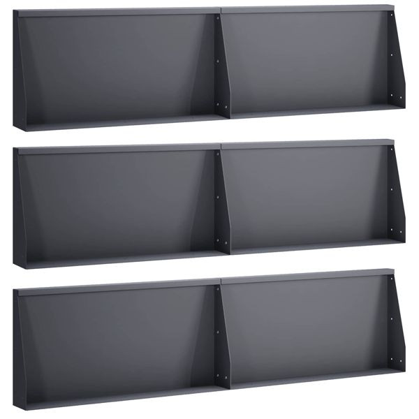vidaXL Stützmauer 6-teilig 80 x 12 x 40 cm Stahl Anthrazit, 3449186